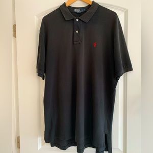 Polo Ralph Lauren Piqué Polo Black w/ Red Logo EUC - XL